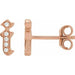 Ladies Natural Diamond Gothic Initial I Earring (I1, H+) — 14K Rose Gold