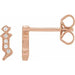 Ladies Natural Diamond Gothic Initial J Earring (I1, H+) — 14K Rose Gold