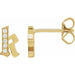 Ladies Natural Diamond Gothic Initial K Earring (I1, H+) — 14K Yellow Gold