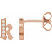 Ladies Natural Diamond Gothic Initial K Earring (I1, H+) — 14K Rose Gold
