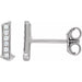 Ladies Natural Diamond Gothic Initial L Earring (I1, H+) — 14K White Gold