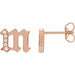 Ladies Natural Diamond Gothic Initial M Earring (I1, H+) — 14K Rose Gold