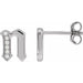 Ladies Natural Diamond Gothic Initial N Earring (I1, H+) — 14K White Gold