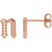 Ladies Natural Diamond Gothic Initial N Earring (I1, H+) — 14K Rose Gold
