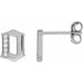 Ladies Natural Diamond Gothic Initial O Earring (I1, H+) — 14K White Gold