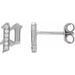 Ladies Natural Diamond Gothic Initial P Earring (I1, H+) — 14K White Gold