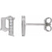 Ladies Natural Diamond Gothic Initial Q Earring (I1, H+) — 14K White Gold