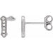Ladies Natural Diamond Gothic Initial R Earring (I1, H+) — 14K White Gold