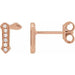 Ladies Natural Diamond Gothic Initial R Earring (I1, H+) — 14K Rose Gold