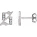 Ladies Natural Diamond Gothic Initial S Earring (I1, H+) — 14K White Gold