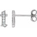 Ladies Natural Diamond Gothic Initial T Earring (I1, H+) — 14K White Gold
