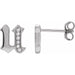 Ladies Natural Diamond Gothic Initial U Earring (I1, H+) — 14K White Gold