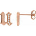 Ladies Natural Diamond Gothic Initial U Earring (I1, H+) — 14K Rose Gold
