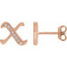 Ladies Natural Diamond Gothic Initial X Earring (I1, H+) — 14K Rose Gold
