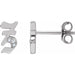 Ladies Natural Diamond Gothic Initial Z Earring (I1, H+) — 14K White Gold