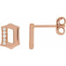 Ladies Natural Diamond Gothic Initial O Earring (I1, H+) — 14K Rose Gold