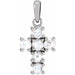 Ladies Rose-Cut Natural Diamond Cross Pendant (Vs/Si1, Ghi) — Sterling Silver