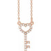 Ladies Natural Diamond Heart Key 16 1/ Necklace (I1, G-H) — 14K Rose Gold