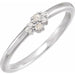 Ladies Rose-Cut Faceted Natural Diamond Stackable Ring (VS1-I1, GHI) — 14K White Gold