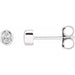 Ladies Natural Diamond Bezel-Set Earrings — Sterling Silver