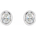 Lab-Grown Diamond Oval Bezel-Set Stud Earrings