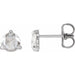 Ladies Rose-Cut Natural Diamond Stud Earrings (Vs/Si1, Ghi) — Sterling Silver