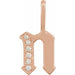 Ladies Natural Diamond Gothic Initial N Charm/Pendant (I1, H+) — 14K Rose Gold