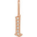 Ladies Natural Diamond Gothic Initial L Charm/Pendant (I1, H+) — 14K Rose Gold