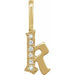 Ladies Natural Diamond Gothic Initial K Charm/Pendant (I1, H+) — 14K Yellow Gold