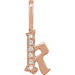 Ladies Natural Diamond Gothic Initial K Charm/Pendant (I1, H+) — 14K Rose Gold