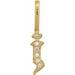 Ladies Natural Diamond Gothic Initial J Charm/Pendant (I1, H+) — 14K Yellow Gold