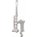 Ladies Natural Diamond Gothic Initial H Charm/Pendant (I1, H+) — 14K White Gold