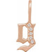 Ladies Natural Diamond Gothic Initial G Charm/Pendant (I1, H+) — 14K Rose Gold