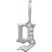Ladies Natural Diamond Gothic Initial G Charm/Pendant (I1, H+) — 14K White Gold