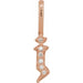 Ladies Natural Diamond Gothic Initial J Charm/Pendant (I1, H+) — 14K Rose Gold