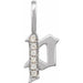 Ladies Natural Diamond Gothic Initial P Charm/Pendant (I1, H+) — 14K White Gold