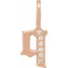 Ladies Natural Diamond Gothic Initial Q Charm/Pendant (I1, H+) — 14K Rose Gold