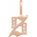 Ladies Natural Diamond Gothic Initial S Charm/Pendant (I1, H+) — 14K Rose Gold