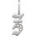 Ladies Natural Diamond Gothic Initial Z Charm/Pendant (I1, H+) — 14K White Gold
