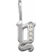 Ladies Natural Diamond Gothic Initial Y Charm/Pendant (I1, H+) — 14K White Gold