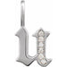 Ladies Natural Diamond Gothic Initial U Charm/Pendant (I1, H+) — 14K White Gold