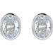 Lab-Grown Diamond Oval Bezel-Set Stud Earrings