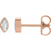 Ladies Natural Diamond Solitaire Bezel-Set Earrings (I1, G-H) — 14K Rose Gold