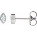 Ladies Natural Diamond Solitaire Bezel-Set Earrings (Si2-Si3, G-H) — Platinum