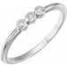 Ladies Rose-Cut Natural Diamond Stackable Ring (SI2-SI3, GHI) — Sterling Silver