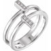 Ladies Natural Diamond Bar Ring — Platinum