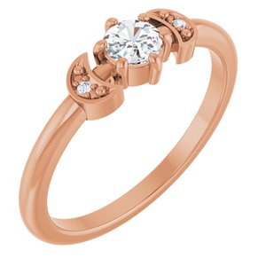 Ladies Rose-Cut Natural Diamond Stackable Ring (VS1-SI1/I1, GHI) — 14K Rose Gold