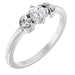 Ladies Rose-Cut Natural Diamond Stackable Ring (VS1-SI1/I1, GHI) — 14K White Gold