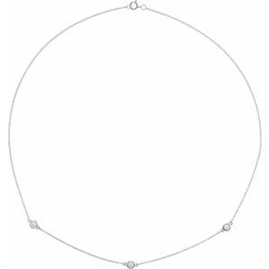 Lab-Grown Diamond Bezel-Set Station Necklace