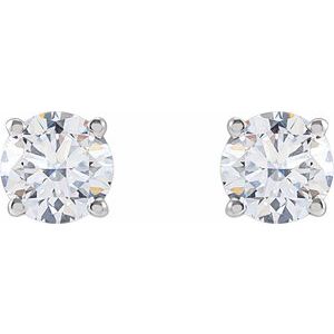 Lab-Grown Diamond Round 4-Prong Lightweight Stud Earrings - Style 1874